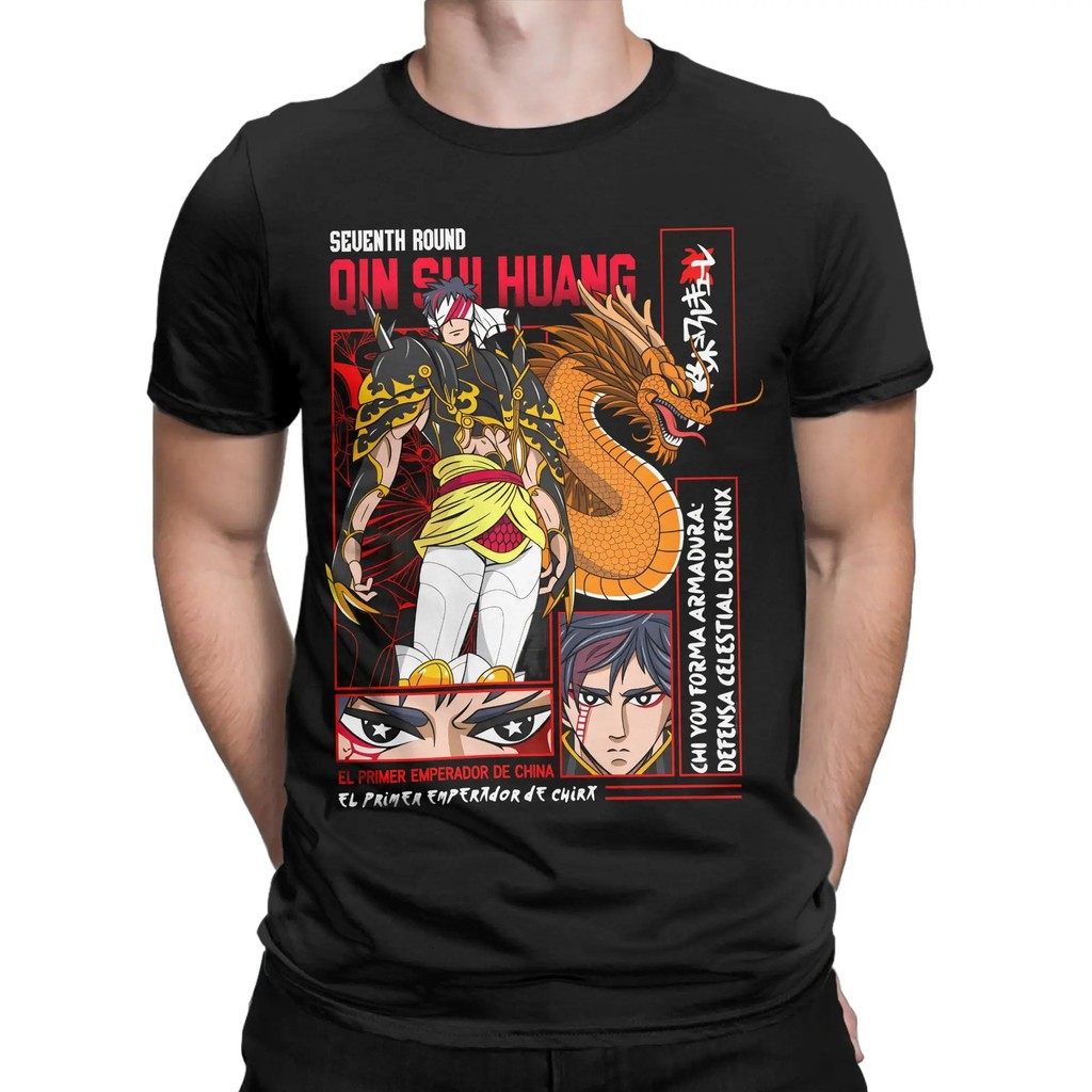 Qin Shi Huang บันทึกของ Ragnarok เสื้อยืดสําหรับชายที่ไม่ซ้ํากันผ้าฝ้ายแท้ Tees Crewneck แขนสั้นเสื้