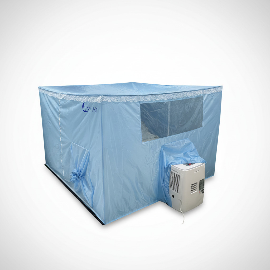 มุ้งสำหรับแอร์เคลื่อนที่ เก็บความเย็น คุณภาพแท้ WIMAN แอร์มุ้งสีฟ้า