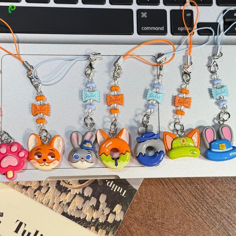 [ikn] 1/2 ชิ้น Zootopia พวงกุญแจการ์ตูนน่ารักกระต่าย Fox โทรศัพท์ Lanyard น่ารัก Bapa แขวนตกแต่งคู่เพื่อนของขวัญ [TH]