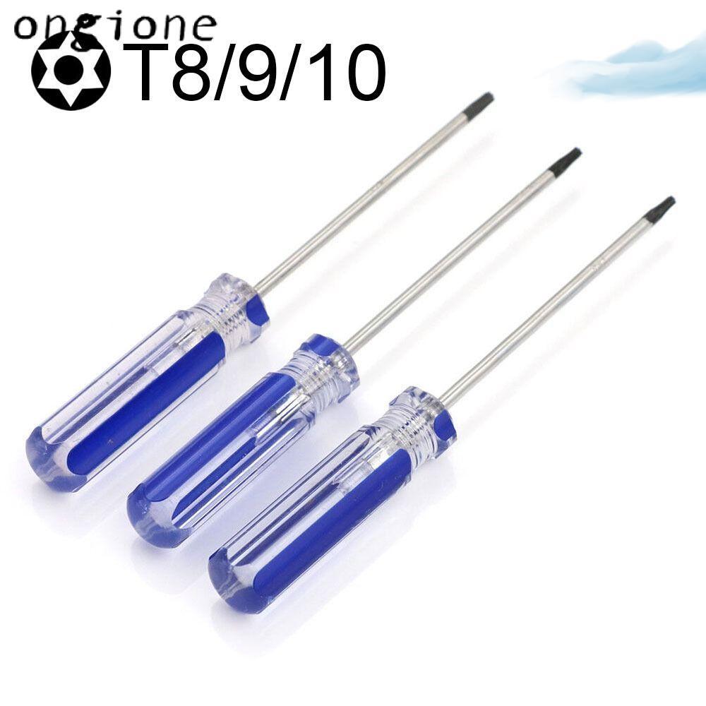 ONGIONE Tamper Proof ไขควง, เงิน + สีฟ้า T8/9/10 T8/9/10 ไขควง, เหล็กทนทาน Central Hole Disassembly 