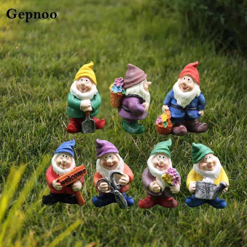 [Gepnoo] Gnomes Fairy Garden Accessories ตุ๊กตาเรซิ่นตกแต่งกลางแจ้งเครื่องประดับสําหรับบ้านสวนและ Fa