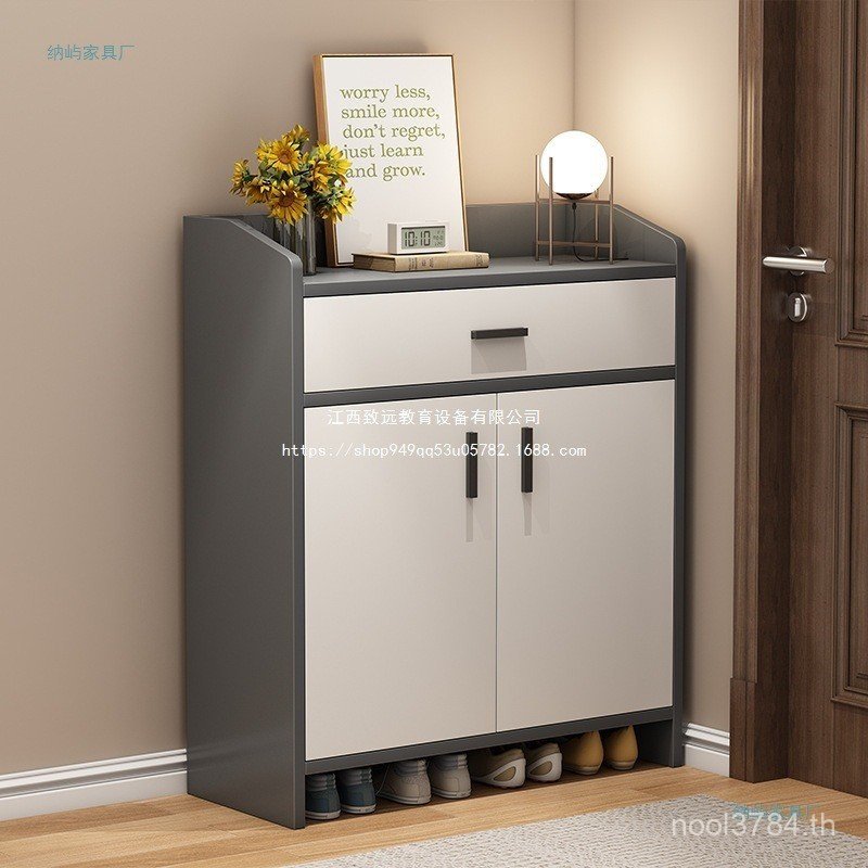 ตู้รองเท้าครัวเรือนขนาดใหญ่แบบบูรณาการตู้ทางเข้าตู้ป้องกันฝุ่นความจุการจัดเก็บประตูประหยัดการจัดเก็บ