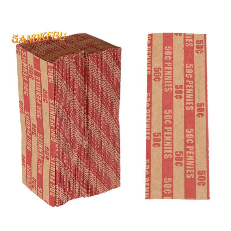 100 ชิ้น Penny Coin Wrappers Penny Sleeves Flat Paper Penny Rolls Wrappers