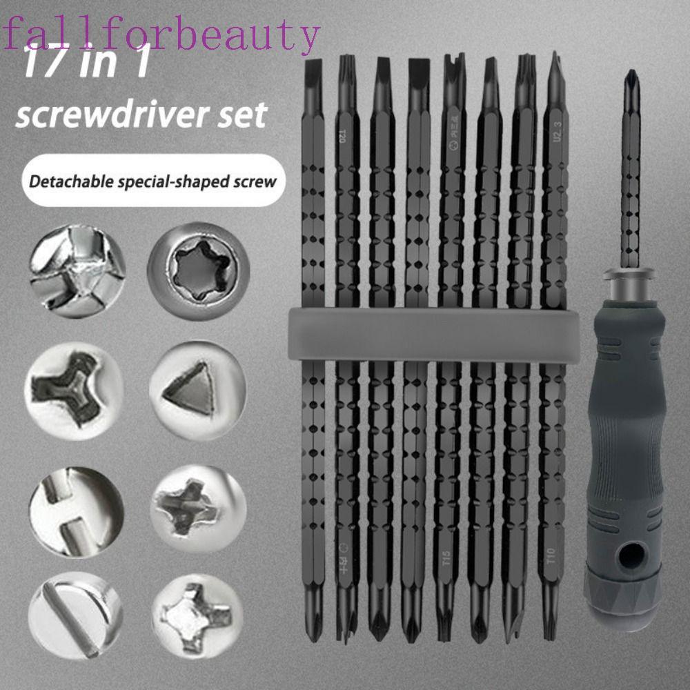 FALLFORBEAUTY ไขควงสามเหลี่ยม Magnetic Torx Key Double-Head Ratchet Screw Driver สําหรับซ่อมโทรศัพท์