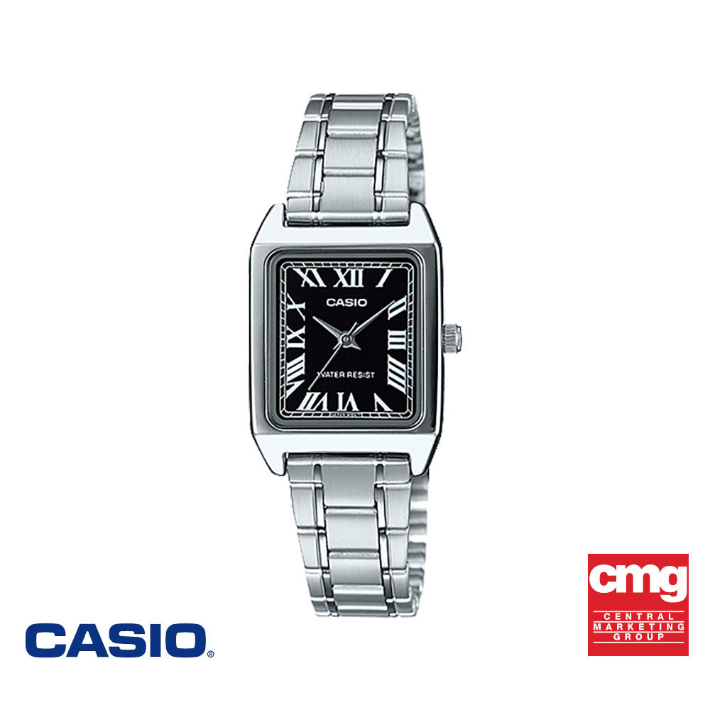 CASIO นาฬิกาข้อมือ CASIO รุ่น LTP-V007D-1BUDF วัสดุสเตนเลสสตีล สีดำ