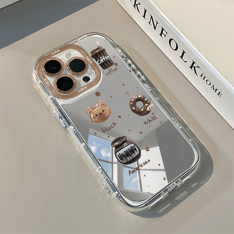 เคสโทรศัพท์มือถือ และกระจกแต่งหน้า หรูหรา [เคสไอโฟน] สําหรับ IPhone 17 11 15 13 12 14 Pro Max 7Plus XR X XS Max