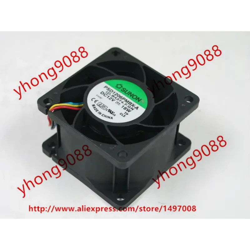 SUNON PSD1206PMBX-A (2).ข4374.F.GN DC 12V 18W 60x60x38mm พัดลมระบายความร้อนเซิร์ฟเวอร์