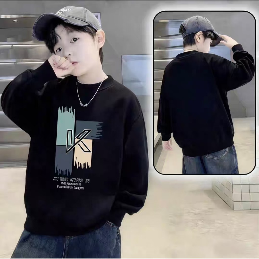 COD (Ho Chi Minh)DREAMY BABYเสื้อสเวตเตอร์แฟชั่นทรงหลวมสําหรับเด็กผู้ชายเหมาะสําหรับขนาด 110-160,จัด