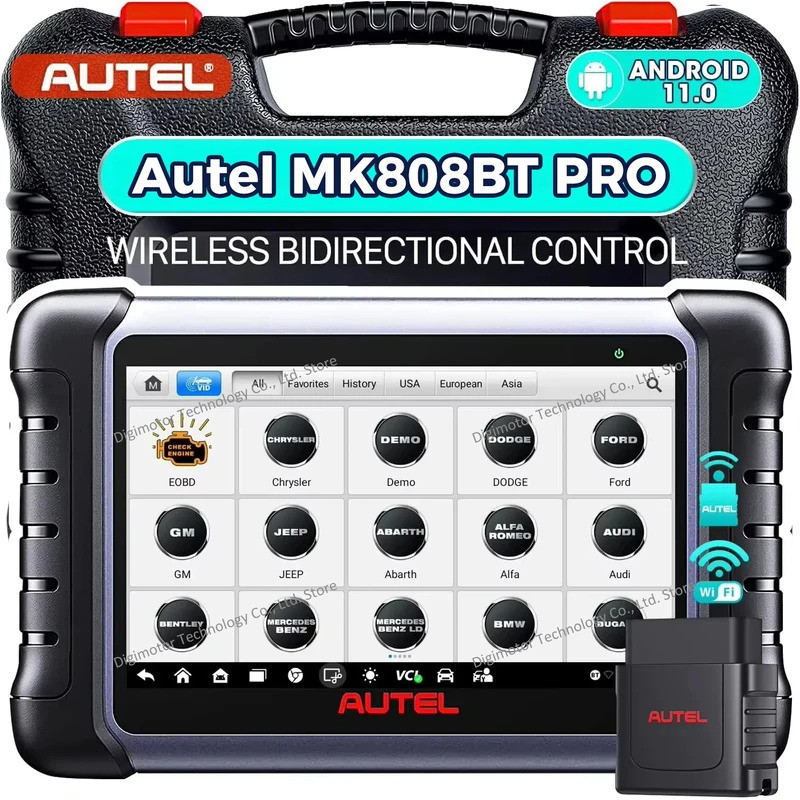 2025 Autel MaxiCOM MK808BT Pro OBD2 เครื่องสแกนเนอร์เครื่องมือวินิจฉัยรถยนต์ Android 11/Auto IMMO/EP