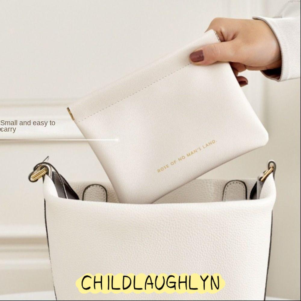 CHILDLAUGHLYN Cosmetic Organizer Pouch, Mini Simple Lipstick Makeup Bag, Fashion Portable Travel PU Key Small Bags Women Girls