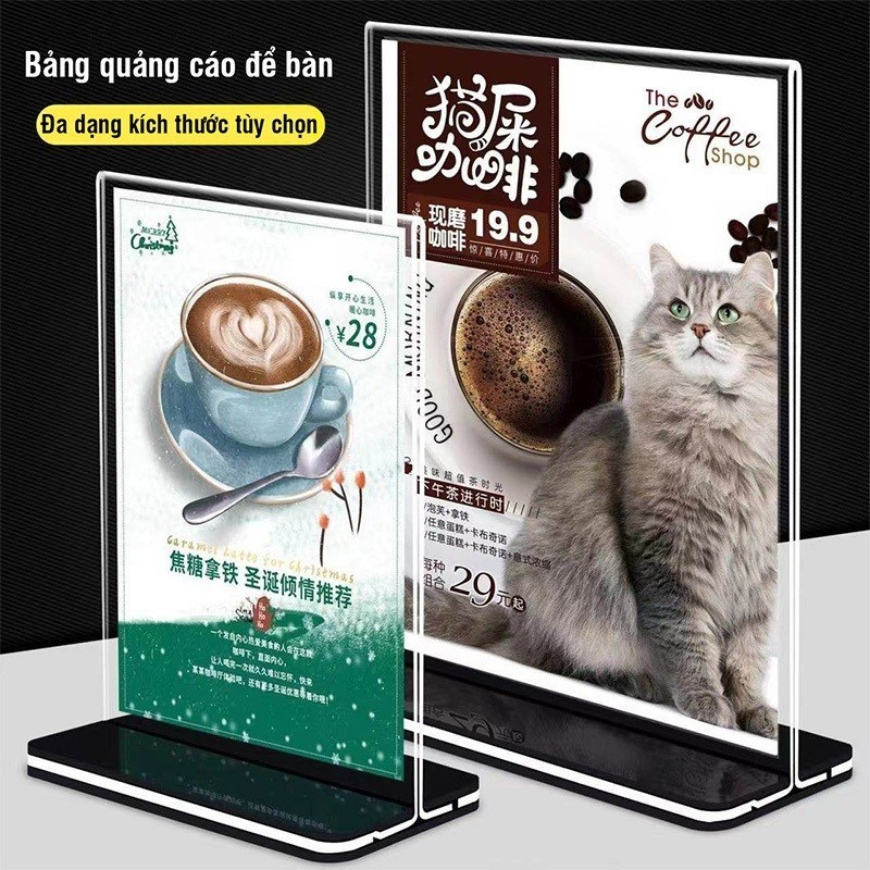 บอร์ดเมนูร้านกาแฟ Mica A6 A5 - ดีไซน์กะทัดรัดสําหรับโต๊ะ แสดงเมนู wifi QR และการชําระเงิน QR