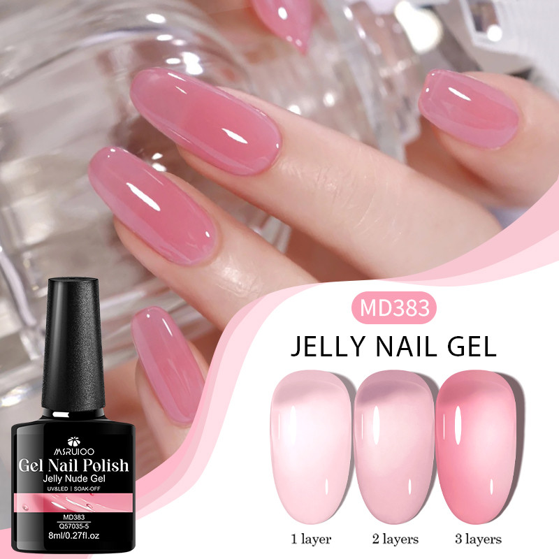 MSRUOO 8ml สีเจล เจลทาเล็บ สีเจลทาเล็บ สีเจลทาเล็บ สีสวย UV/LEDสีเจล สีทาเล็บเจล แแบบต้องอบ (ต้องใช้เครื่องอบ)