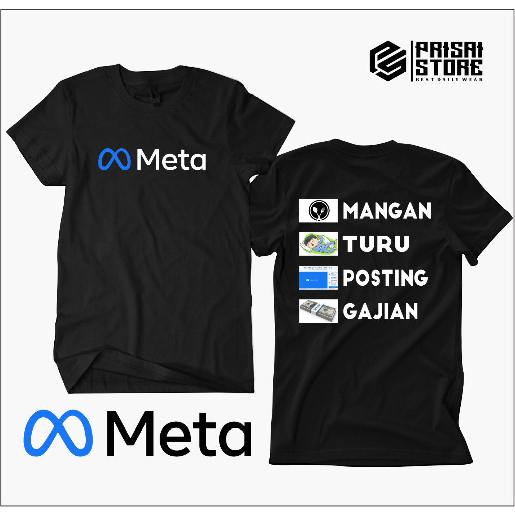 เสื้อยืด META FACEBOOK, ท็อปส์ซูของผู้ชายและผู้หญิง, DISTRO พรีเมี่ยม
