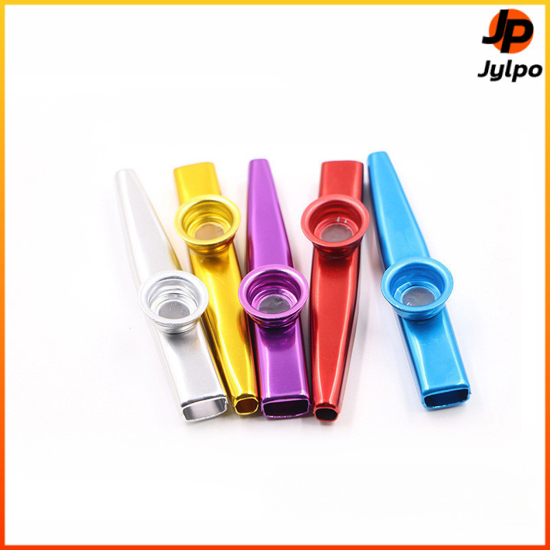 Jylpo เครื่องดนตรีขนาดเล็ก Kazoo โลหะ สำหรับกีต้าร์อูคูเลเล่ เครื่องเป่าคาซู Kazoo แบบโลหะ