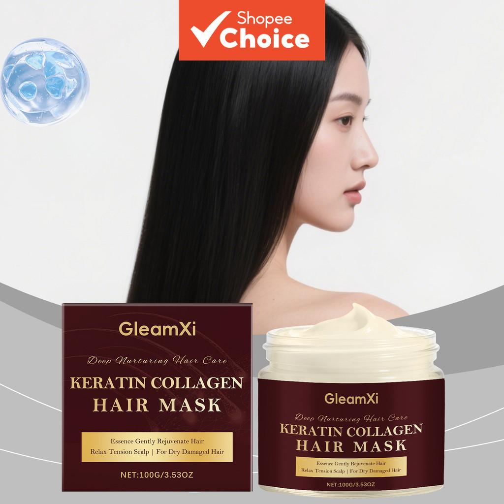 มาส์กผมคอลลาเจนพร้อมคอลลาเจนไฮโดรไลซ์และเลมอน สําหรับผมแห้งเสียที่ได้รับการปรับปรุง