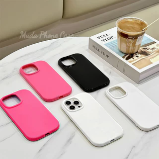 เคสสำหรับไอโฟน17 13 11 16promax กรณีมือถือขอบกลมไม่มีรูปแบบเรียบง่ายน่ารัก case for iPhone 15 14 12 ProMax XS XR 78 Plus