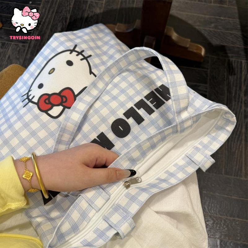 น่ารัก Hello Kitty กระเป๋าผ้าแคนวาส การ์ตูน สำหรับสาวๆ พร้อมของขวัญ.TH