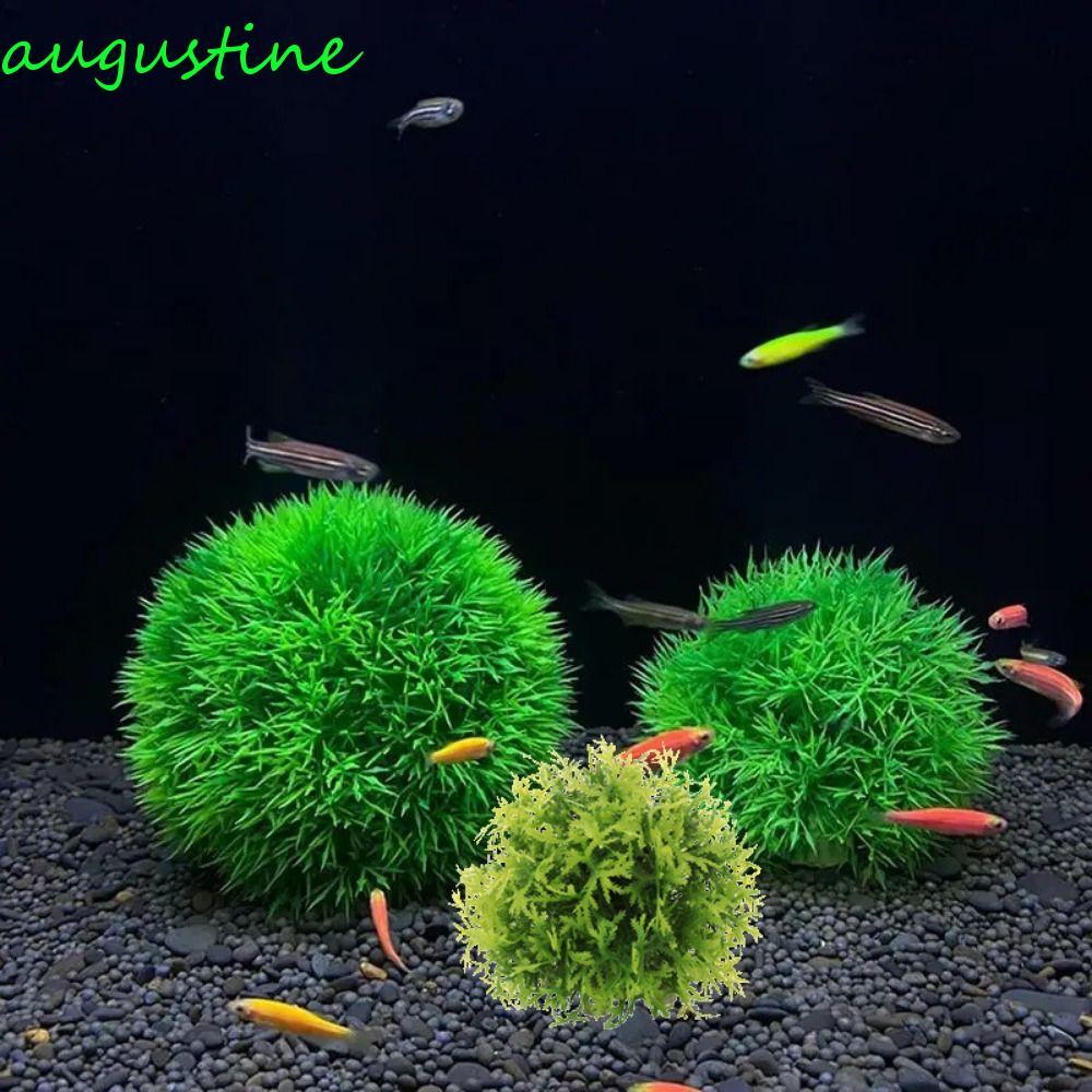 AUGUSTINE ลูกบอลหญ้าน้ํา, พลาสติก 9 ซม. พืชน้ํา Ball, น้ําวัชพืชเครื่องประดับจําลองที่สมจริงประดิษฐ์