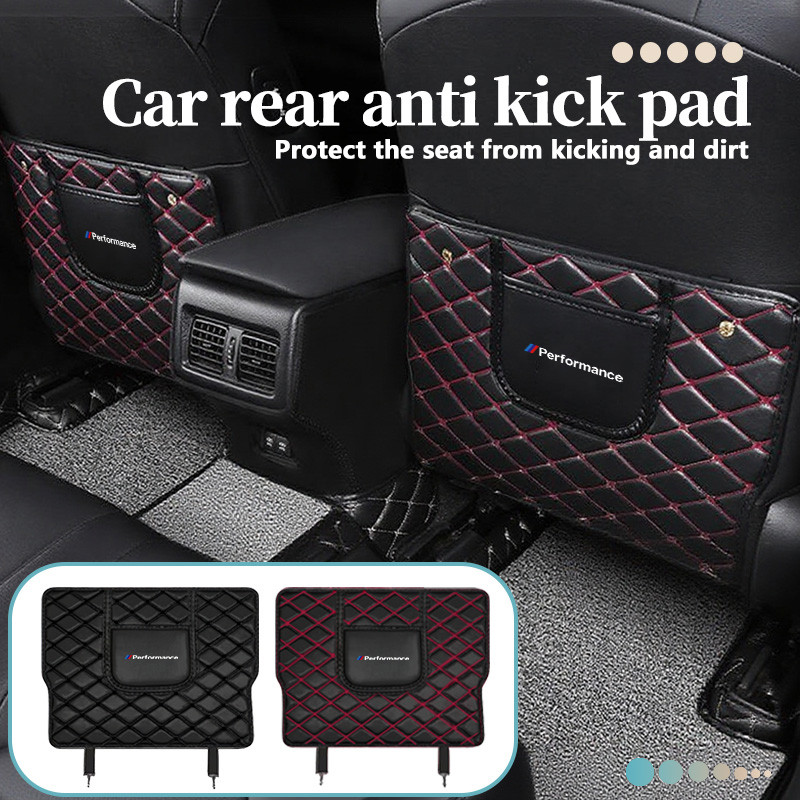 Universal Car Seat Back Protector หนัง Kick-Proof รถที่นั่งด้านหลังสําหรับเด็กจัดเก็บสําหรับ BMW Per