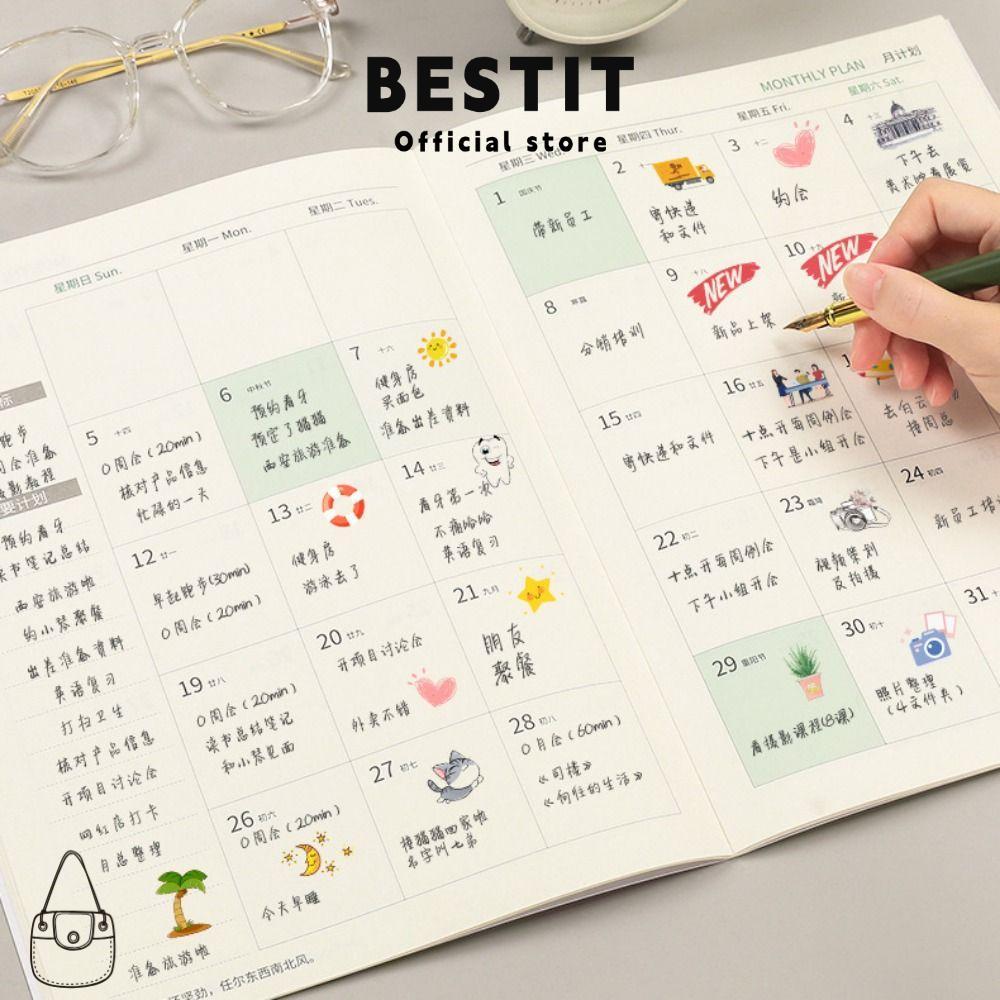 BESTIT 2026 Schedules Notebook, A4 A5 Life Check-in Planner Notebook, Efficiency Learning Plan 2026 