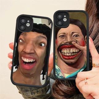 ใช้ได้กับ iPhone 11 12 13 14 15 16 17 pro max SE 2020 6 7 8 14 15 16 plus XR XSMAX เคสซิลิโคนนุ่มขอบเต็ม ลายหน้าตลกฮาๆ