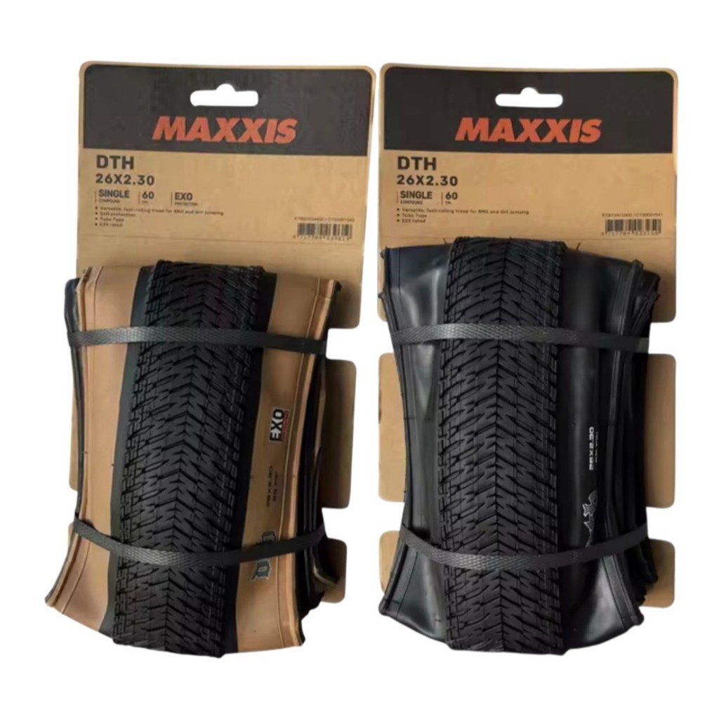 ยางนอกขอบพับ Maxxis DTH ขนาด 20x1.75 / 20x1.95 / 26x2.15 / 26x2.30 ขอบดำ/ขอบแก้ว