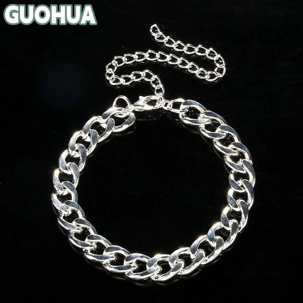 IKESOMUE Cuban Link Anklet Bracelet, Stainless Steel Gold/Silver Stainless Steel Anklet Bracelet, 20