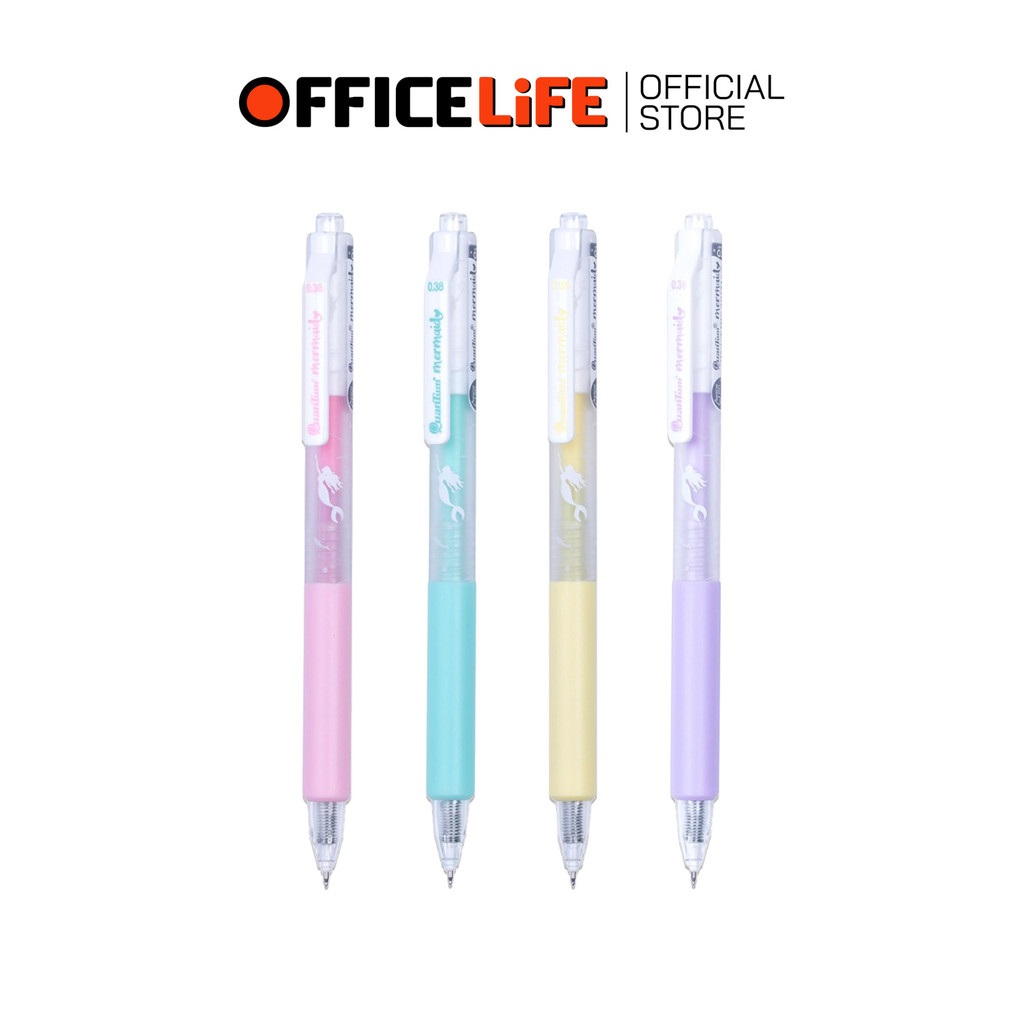 Quantum (ควอนตัม) ปากกาเจล ปากกา daiichi รุ่น Mermaid หมึกน้ำเงิน ขนาดหัว 0.38 มม.กันน้ำ ( 1 ด้าม / 