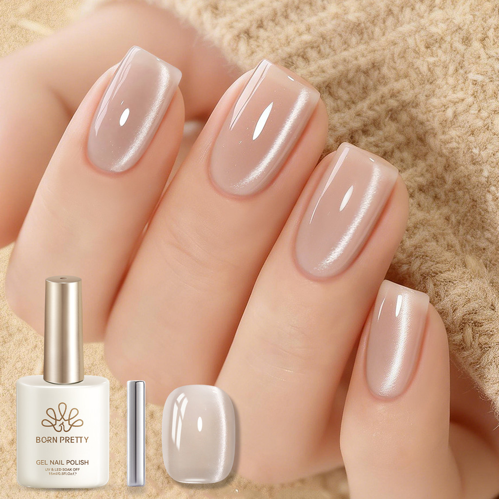 BORN PRETTY Cat Eyes Rose Maiden เล็บเจล Polish Nude สีชมพูแม่เหล็กเล็บเจล Soak Off UV Glitter เจลเคลือบเงา 15ml