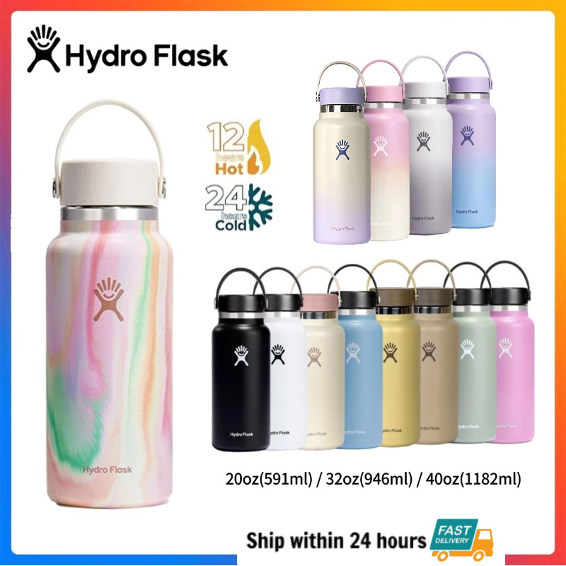 ขวดน้ำ Hydro Flask (20OZ 32OOZ 40OZ ออนซ์) แก้วน้ําสูญญากาศ แก้วเก็บความเย็นเเละร้อน พร้อมหลอดดูด ไม