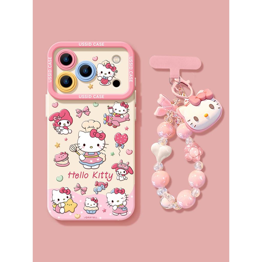 BOST ขนม KT Cat เหมาะสําหรับ Apple 17promax เคสโทรศัพท์ Redmi k90 Huawei p80pro Lanyard mate70 Niche