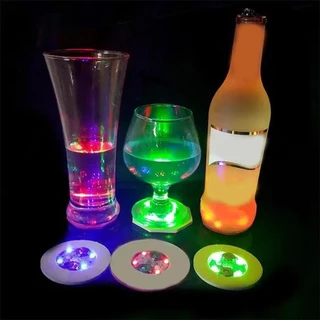 แผ่นรองจาน แผ่นรองแก้วเครื่องดื่ม แบบเรืองแสงในที่มืด 3 โหมด พร้อมไฟ LED สําหรับตกแต่งบ้าน บาร์ ไนท์คลับ ปาร์ตี้