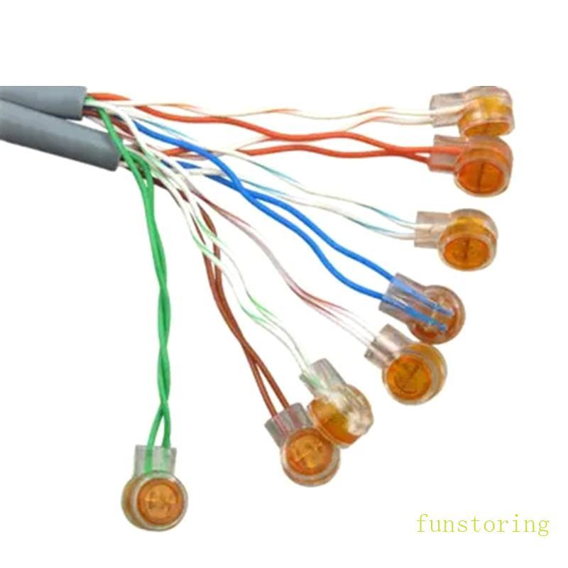 FUN 200 ชิ้นโทรศัพท์ขั้วต่อสายไฟก้นลวด Splice Connector UY2 Crimp Terminal