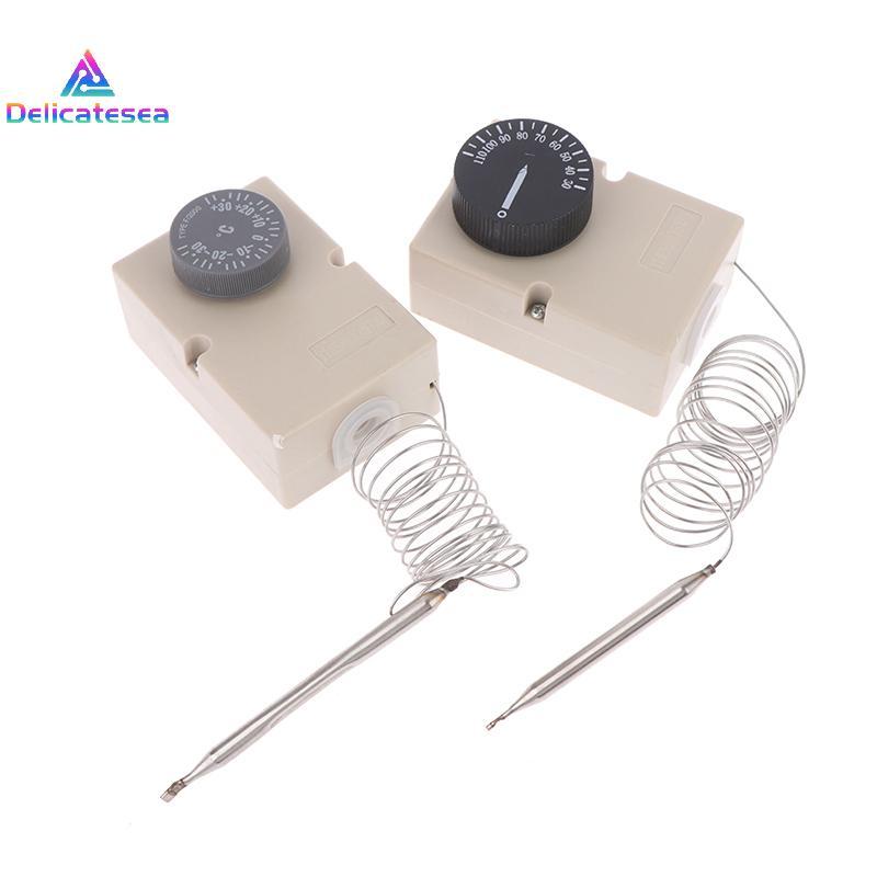 [Delicatesea] สําหรับอุปกรณ์ไฟฟ้าลูกบิดอุณหภูมิสวิตช์เชิงกล Capillary Thermostat 50-300C 0-60C 0-50C