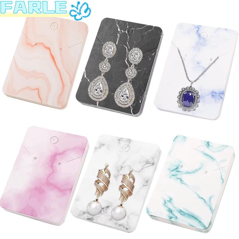 Frl 100ชิ้นต่างหูบัตร,หินอ่อนบทคัดย่อสไตล์สร้อยคอแสดงบัตร,แฟชั่นที่มีเส้นทองต่างหูสร้อยคอแสดงบัตรที่