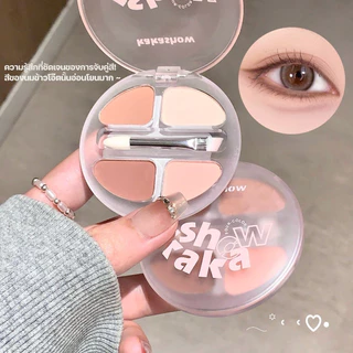 พาเลทอายแชโดว์ 4 สี กันน้ํากันเหงื่อ ไฮไลท์และเบส ติดทนนานไม่ลอกแต่งหน้า ขยายดวงตา ดวงตาสวย