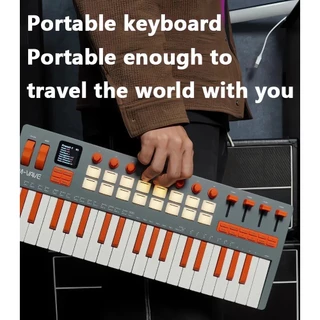 M-VAVE SMK-37 Elite MIDI คีย์บอร์ดพร้อมปุ่มถ่วงน้ําหนัก, เสียง Synthesizer ในตัว, ประสิทธิภาพสด, แบบพกพาสําหรับมือถือ