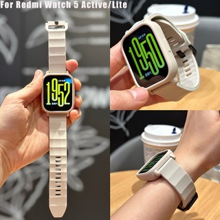 ซิลิโคนกีฬาวง+เคสสําหรับRedmi Watch 5 Active/5 Lite/3 Active TPU soft shell WaveรูปแบบOcean strap
