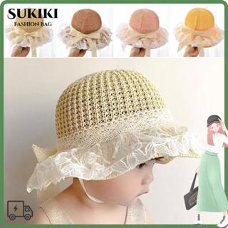 หมวกฟางทรงลูกไม้พับได้ ปีกกว้างสำหรับเด็ก 1-3 ปี ป้องกันรังส…