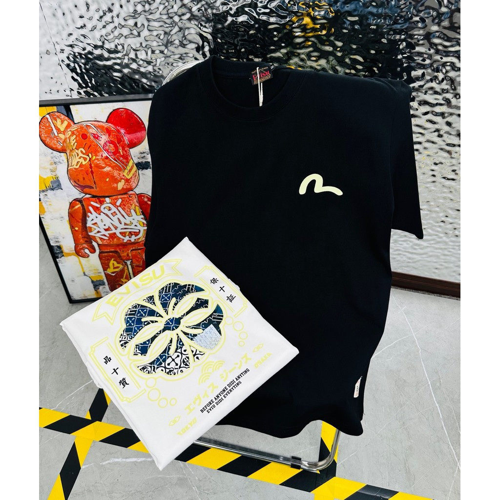 EVISU God of Fortune 2026 คลาสสิก เสื้อยืดรอบคอแขนสั้น สำหรับผู้ชายและผู้หญิง สไตล์สตรีท ระบายอากาศไ