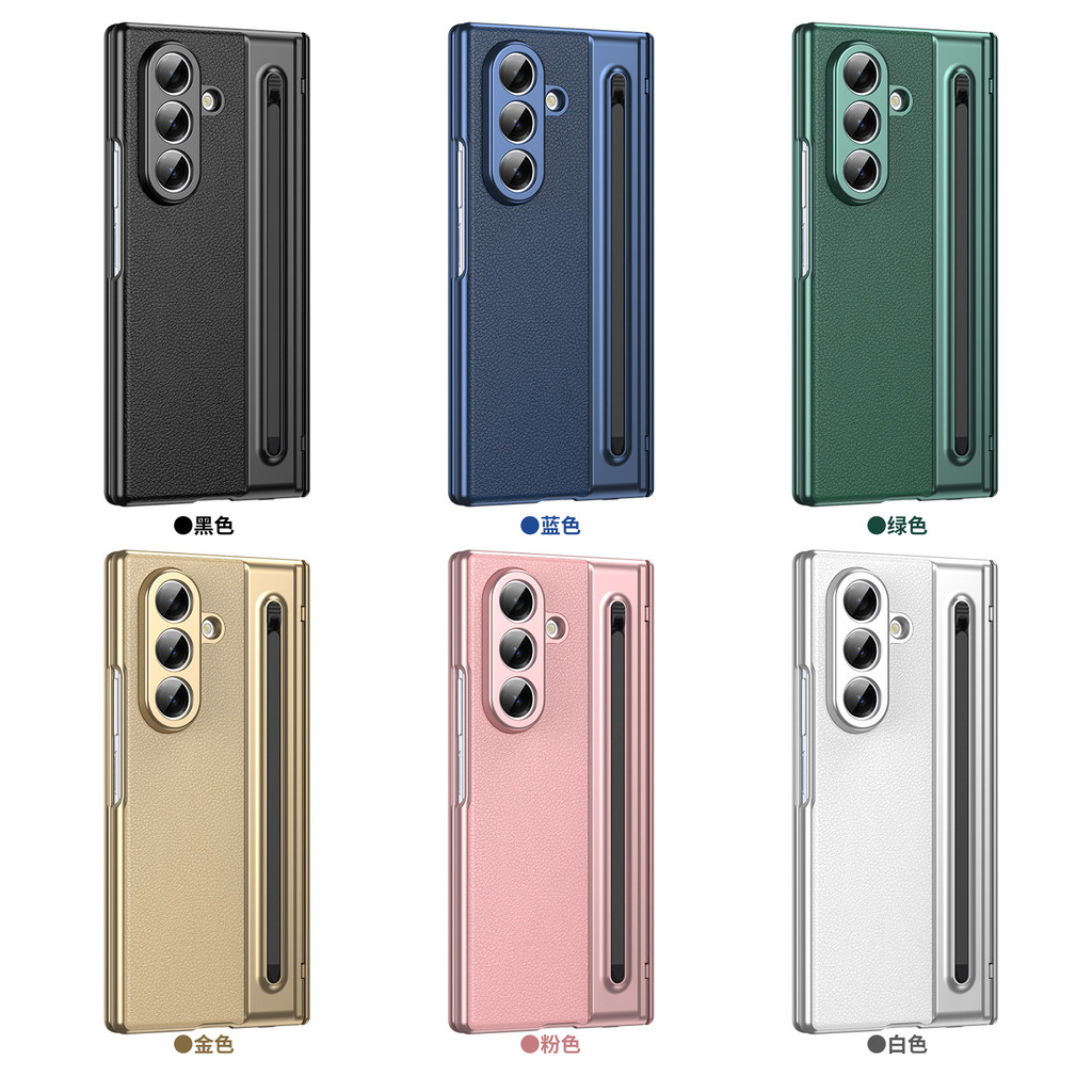 Jinjia ช่องเสียบปากกาเคสโทรศัพท์แบบพับได้เหมาะสําหรับ Samsung Z Fold7 หนังธรรมดายืดหยุ่นความดัน fold6 ฟิล์มเปลือกกันกระแทกเคสป้องกัน