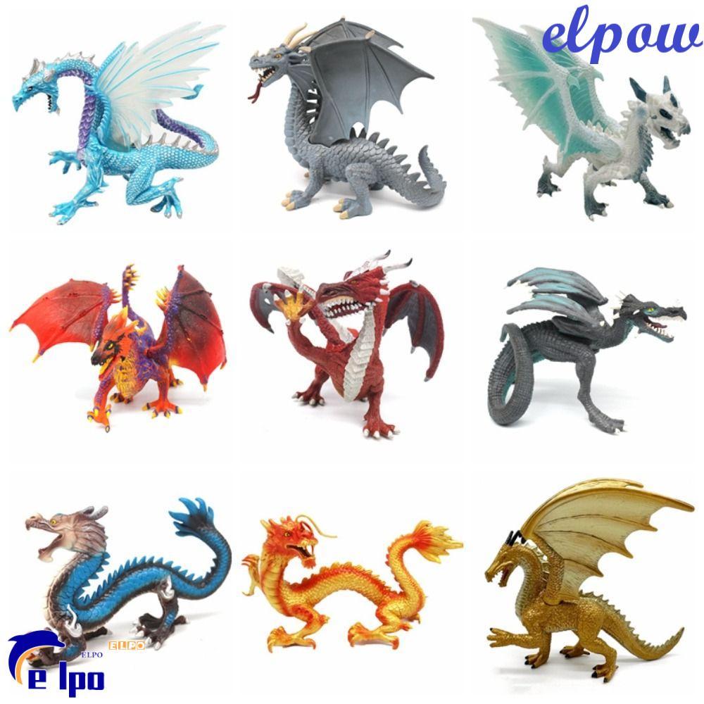 PIXELPOWER จําลอง Warcraft, Ice Flying Dragon Western Beast Myth Dragon Figures, ของขวัญวันเกิด Fire Bullfighting PVC ของเล่นตํานาน Dragon Animal Model Collection