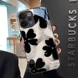 เคส Vivo V70 เคสลายดอกคาเมลเลียหลากสี เคสกันกระแทก หรูหราด้วยกระจกเหลว ขอบซิลิโคนอ่อนสำหรับผู้หญิงและสาว ๆ