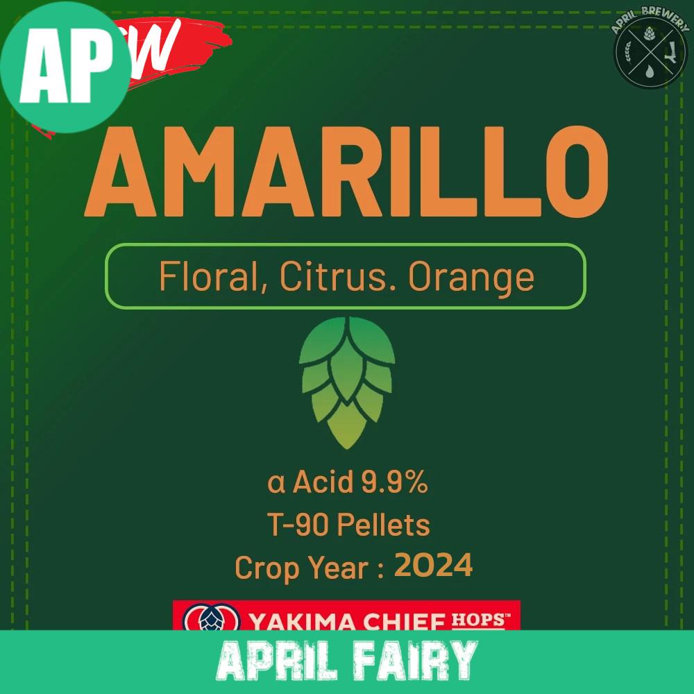 AP Amarillo Hops Pellets ฮอปส์ เพลลิท ทำเบียร์​ Pale Ale, IPA และอื่นๆ Homebrew Crop 2024 1oz [ Yaki