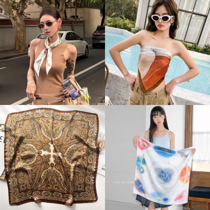 (2) ผ้าพันคอ คลุมไหล่ โพกศรีษะ ขนาด 70*70 cm รูปที่ 7