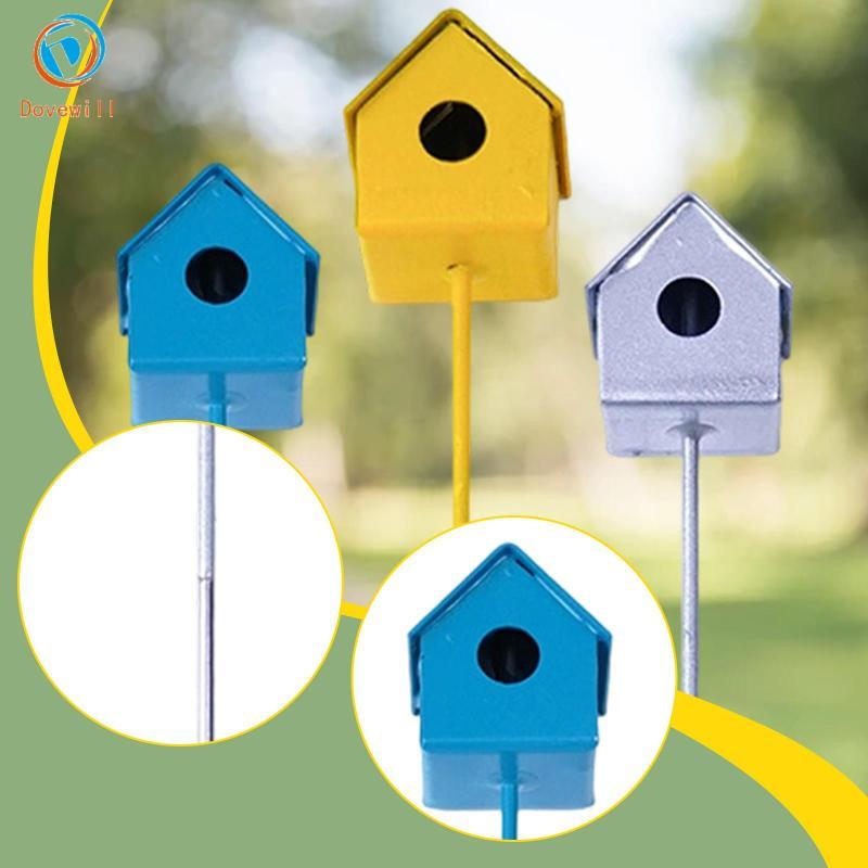 [Dovewill] Mini Birdhouse Metal Fairy Garden Accessories Birdhouse เครื่องประดับตกแต่ง