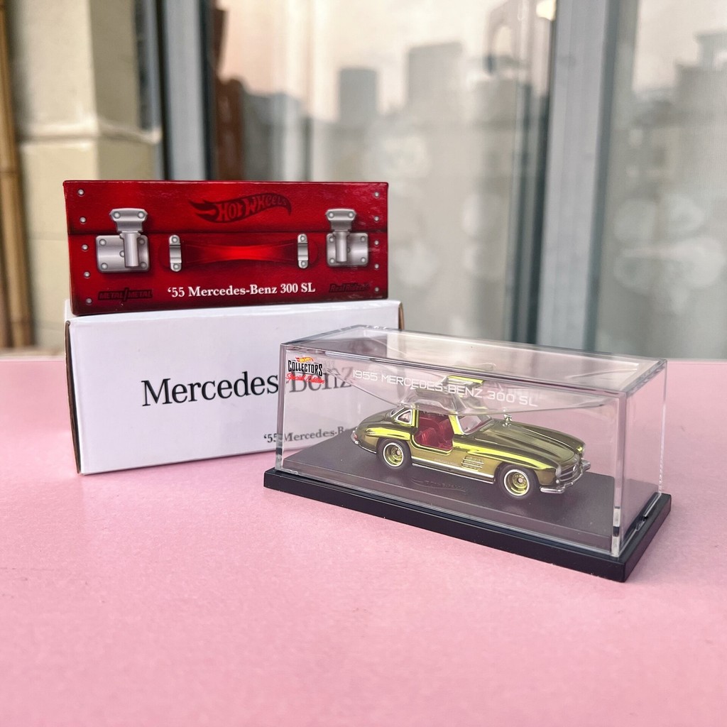 〖 เบอร์เล็ก 133 〗 Hot Wheels rlc 1/64 Mercedes-benz 300sl benz Electroplating Green Owing Door Brand