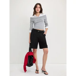 [Pomelo] เสื้อไหมพรมดีไซน์เลเยอร์ / Layered-Effect Ribbed Knit Sweater