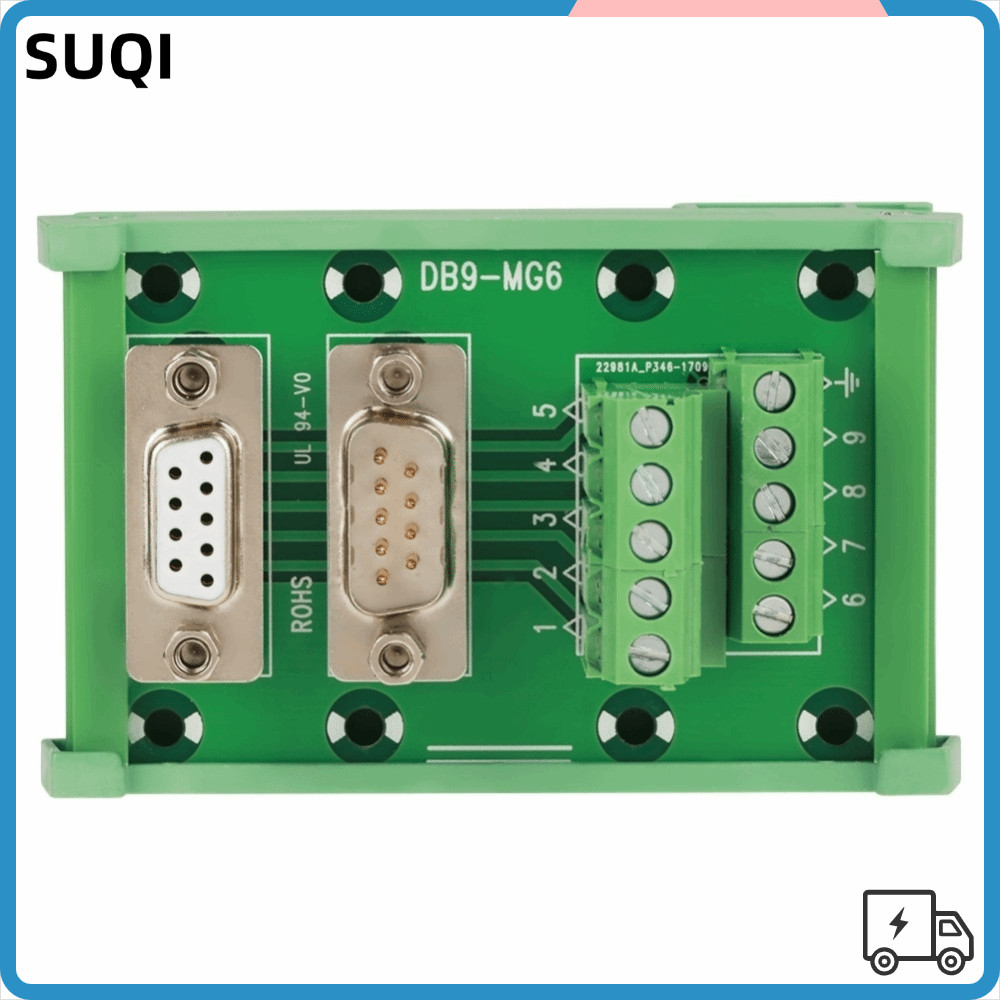 SUQI DB9 Breakout Board,DIN Rail Mount ชาย/หญิง Connector DB9 DIN Rail โมดูล, การเชื่อมต่อที่เชื่อถื