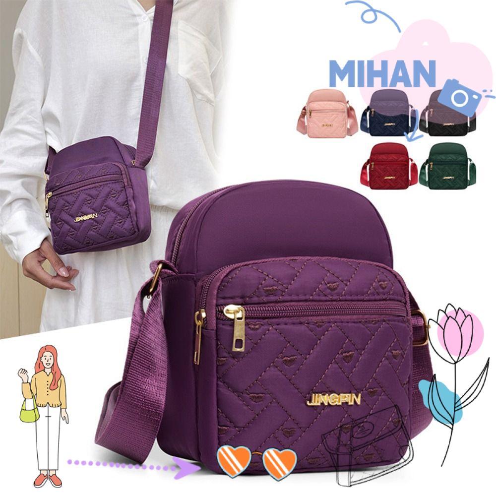 MIHAN Messengers Bag, Nylon Multi-Channel Small Square Bags, Tote Crossbody Multifunctional Shoulder